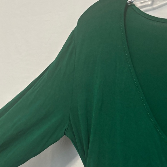 Chic Forest Green Long Sleeve Wrap Top - Picture 5 of 7
